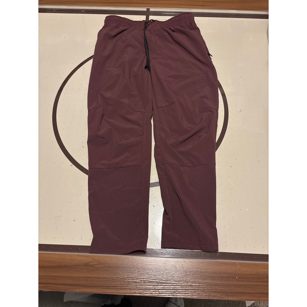 78 Nike Dri-FIT Mens Training Pants Burgundy Maroon Large Zipper Pockets